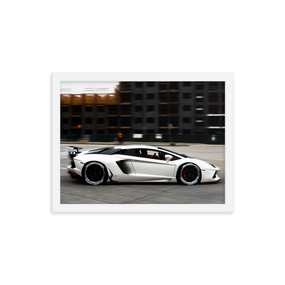 White Lamborghini Aventador