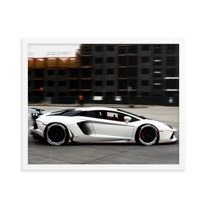 White Lamborghini Aventador