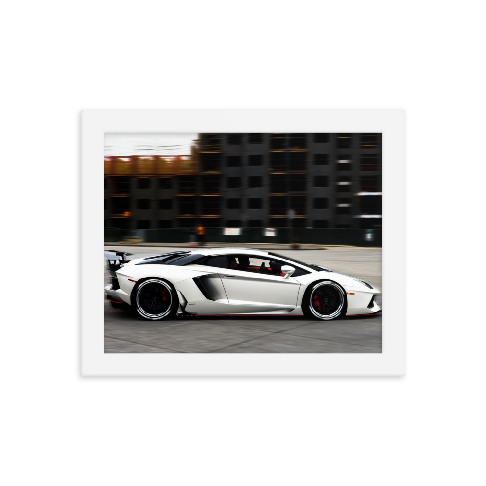 White Lamborghini Aventador